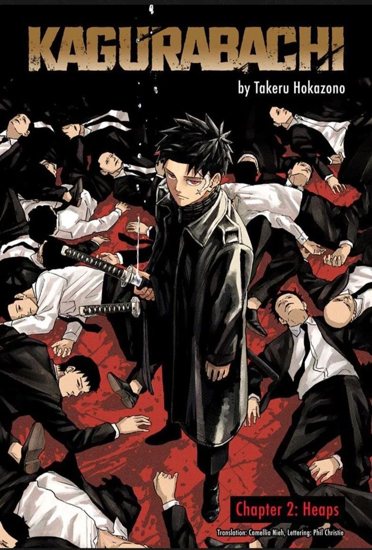 May be an image of text that says 'KAGURABACHI byTakeruHokazono by Takeru Hokazono ਮਹਾ.ਂ 1000 w Chapter2 Chapter2:Heaps 2 Heaps Trenslation Comellia Nieh, Lettering: Bembfor.cmelilikL Phil Christie'